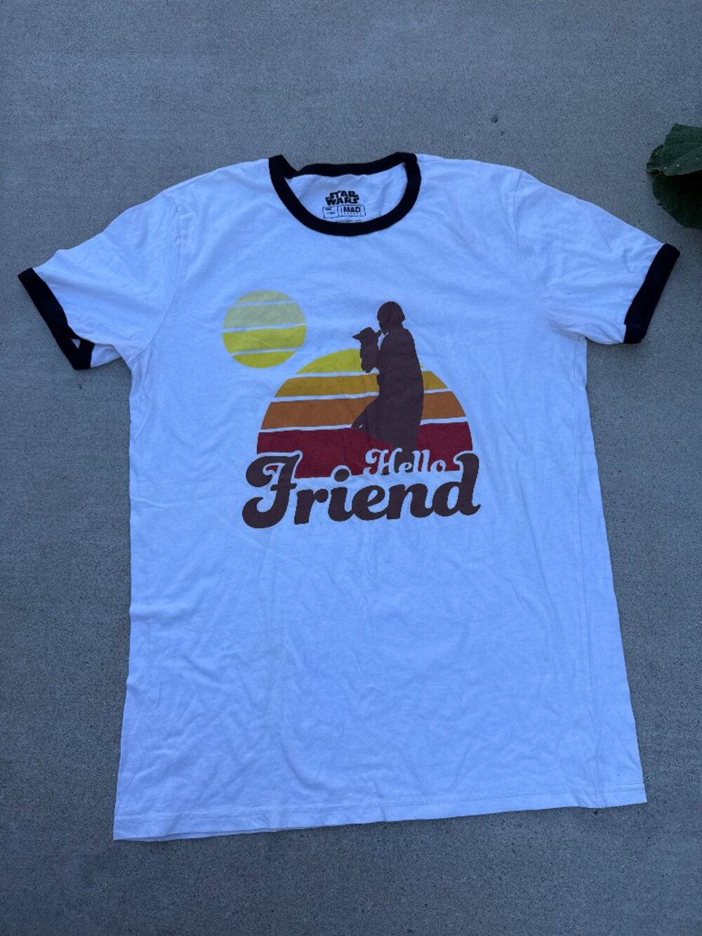 Star Wars Hello Friend The Mandalorian and Child Retro Classic T-shirt Size L